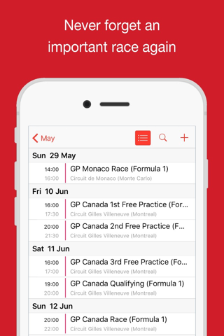 Formula 2020 Schedule screenshot 2