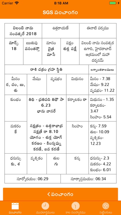 SGS Panchangam