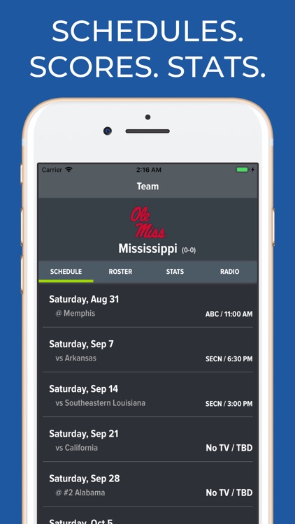 Mississippi Football Schedules