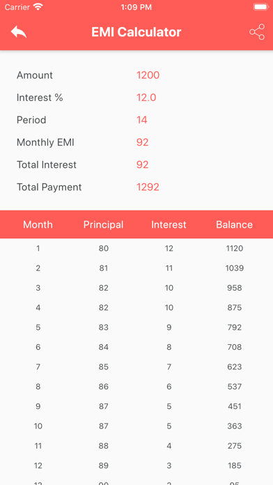 EMI Calculator - App screenshot 3