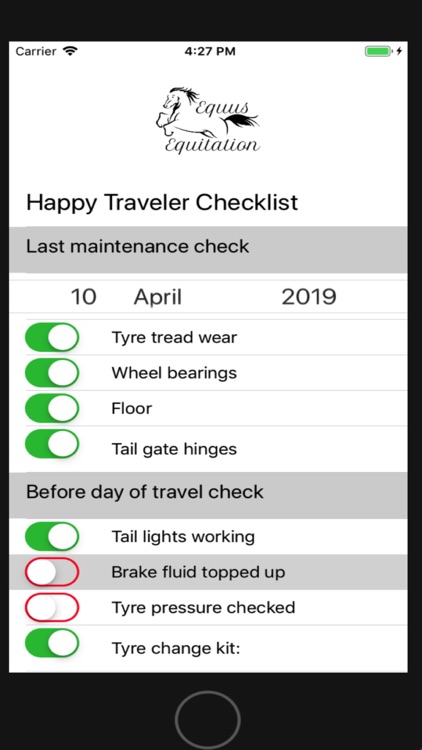 Equus Happy Traveler Checklist