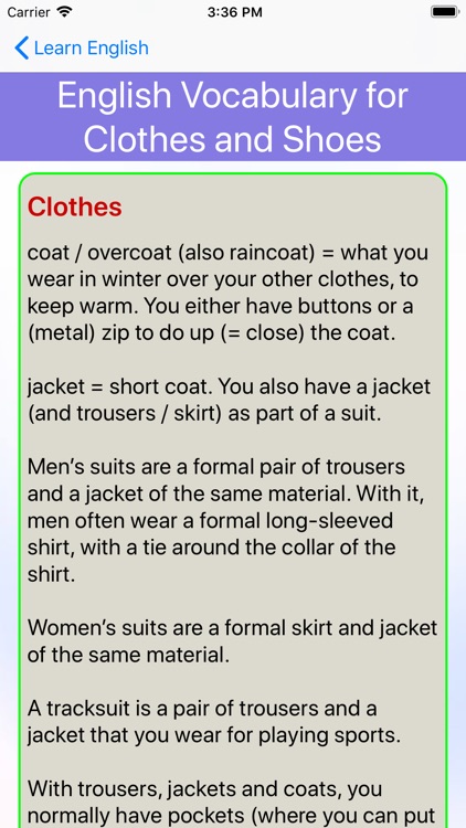 Clothes and Accessories words screenshot-3