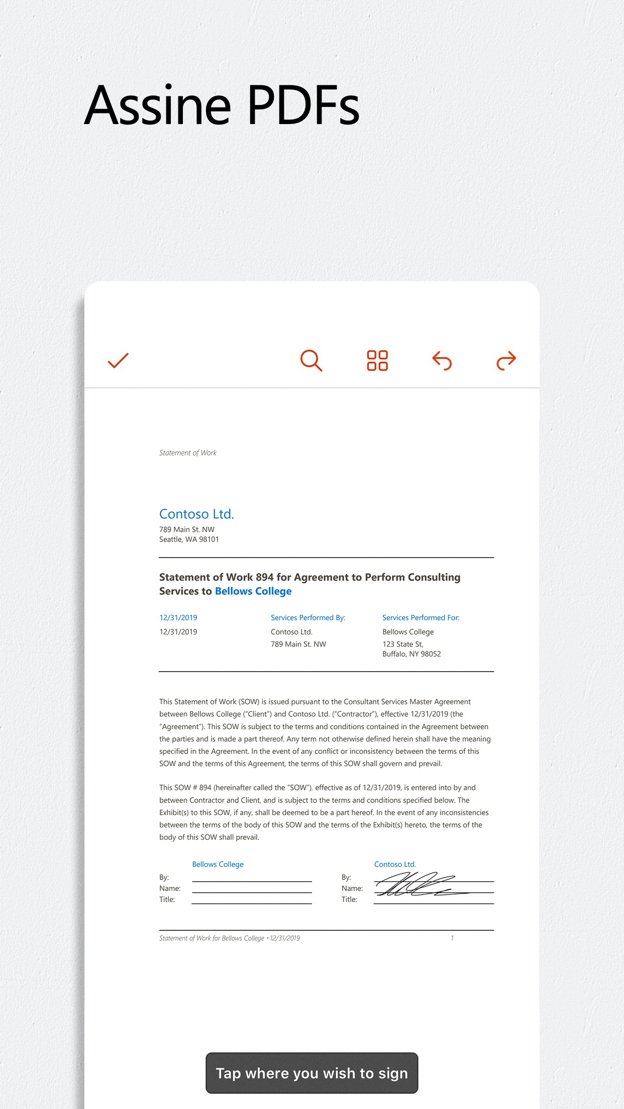 Screenshot do app Microsoft Office