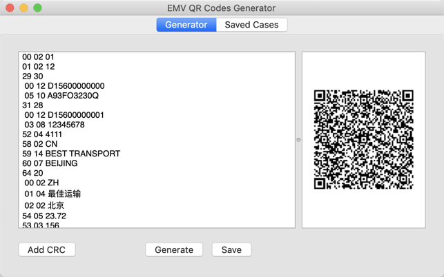 EMV QR Codes Generator