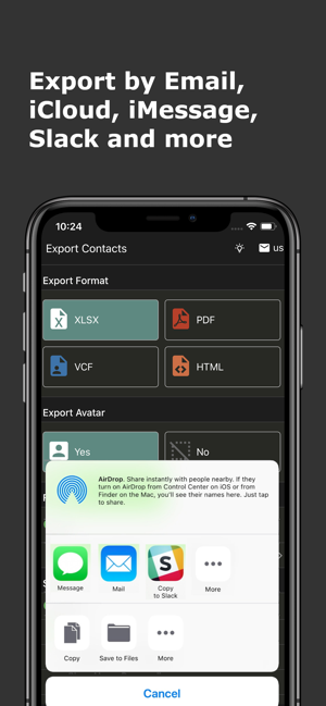 ‎экспортные контакты Screenshot