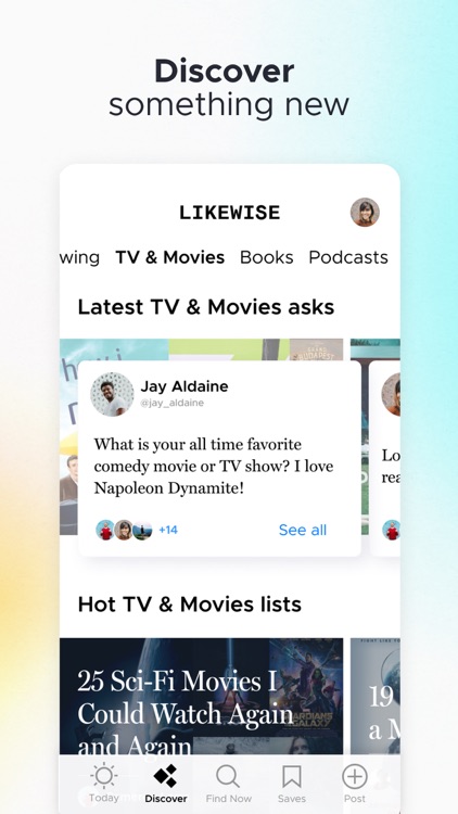 Likewise: Movie, TV, Book Recs