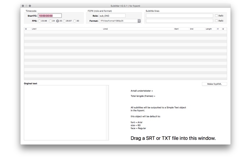 Subtitler for fcpxml