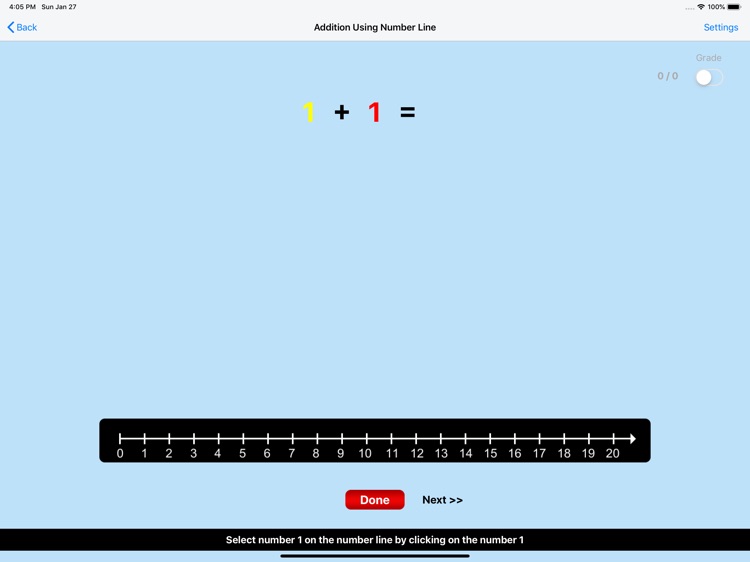 Addition Using Number Line