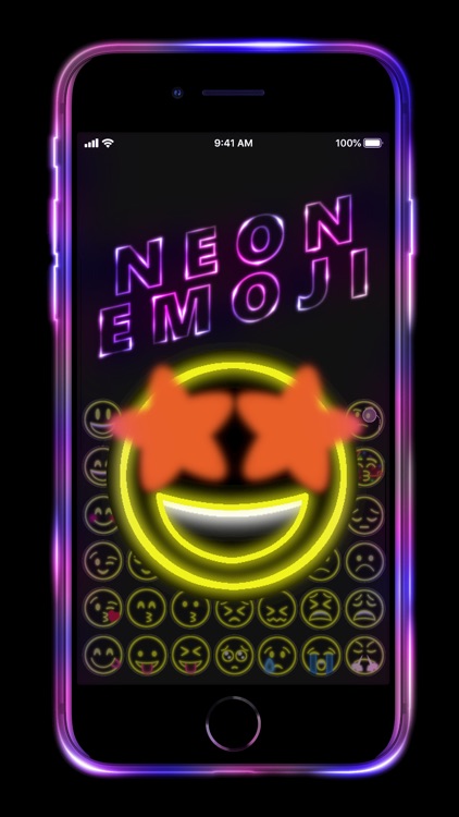 Neon Emoji iStickers 24