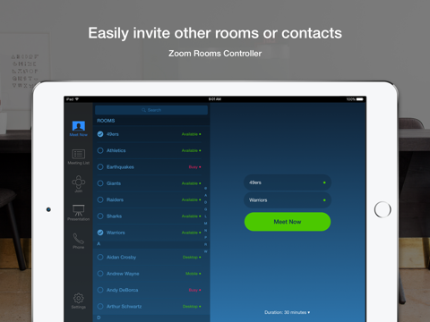 Скриншот из Zoom Rooms Controller