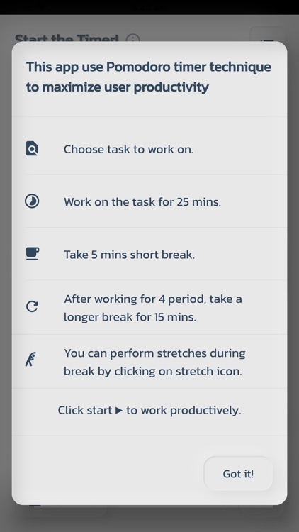 Ergonomic Pomodoro Timer