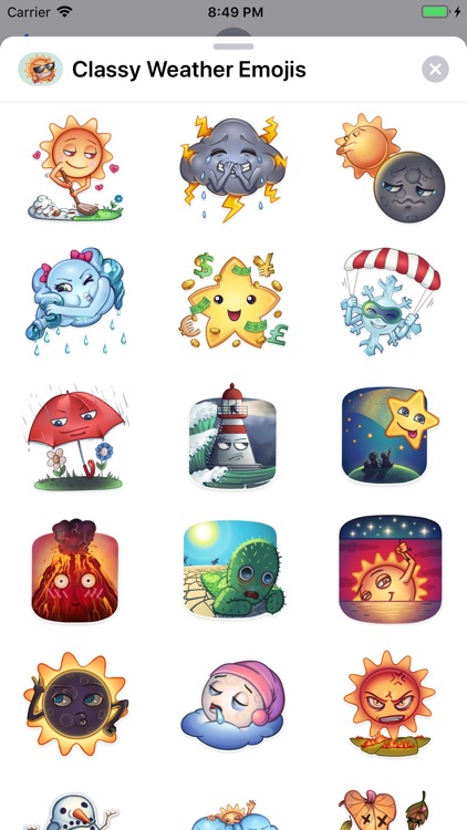 Classy Weather Emoji Stickers