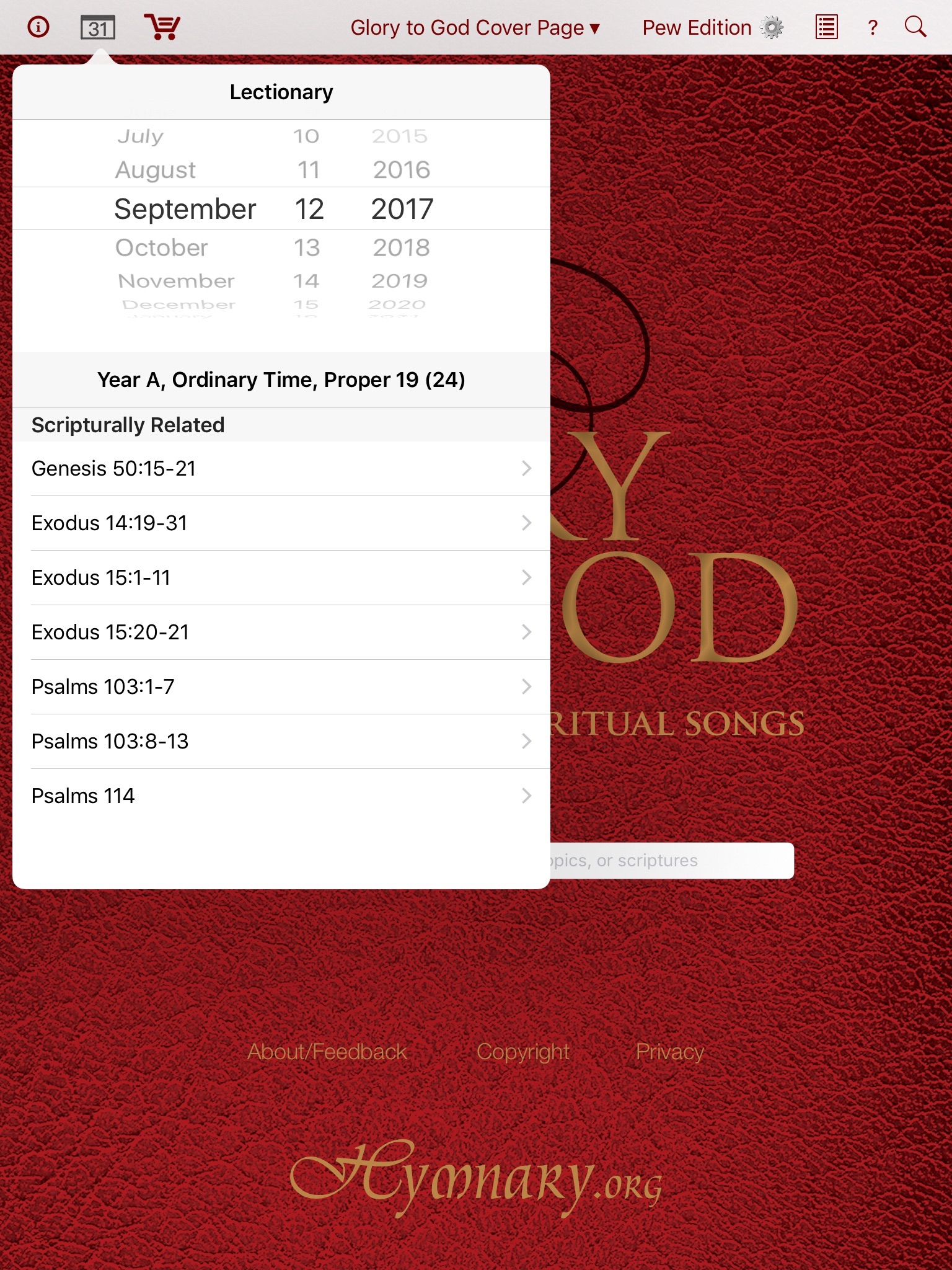 Glory to God Ecumenical Hymnal screenshot 3
