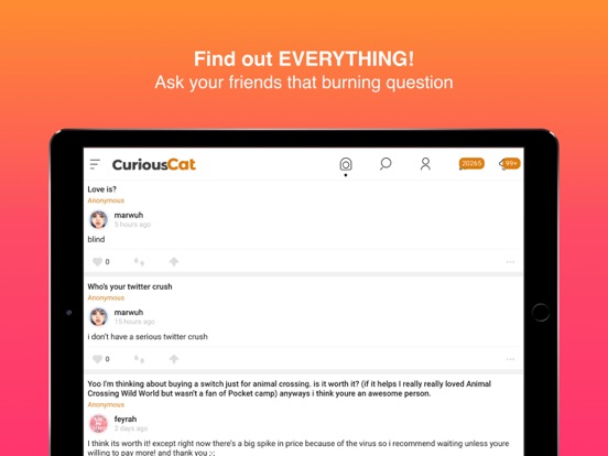 CuriousCat - Anonymous Q&A screenshot