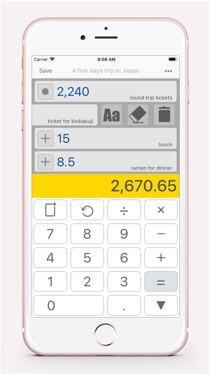 Calculator-Save expenses list screenshot-5