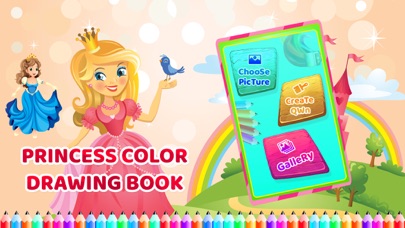 Princess Colour Drawing Book screenshot 2