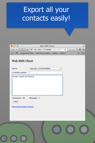 iWeb SMS - náhled