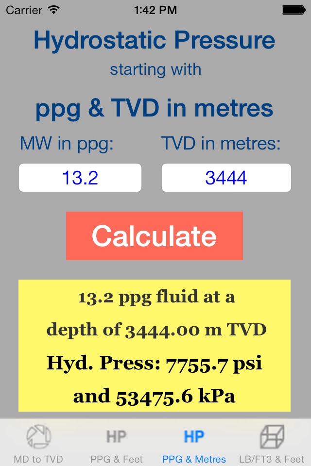 OilField Hydrostatic Pressure. screenshot 3