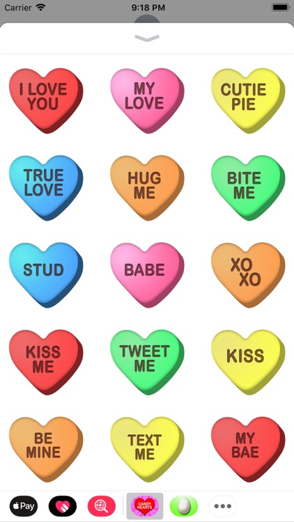 Candy Hearts Fun Stickers