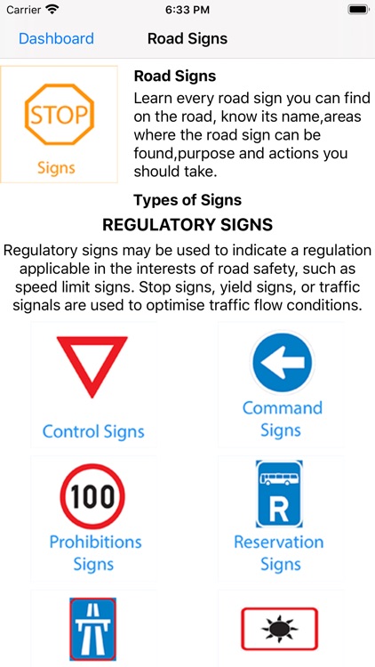 K53 Signs and Controls