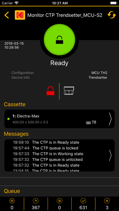 KODAK Mobile CTP Control App screenshot 2