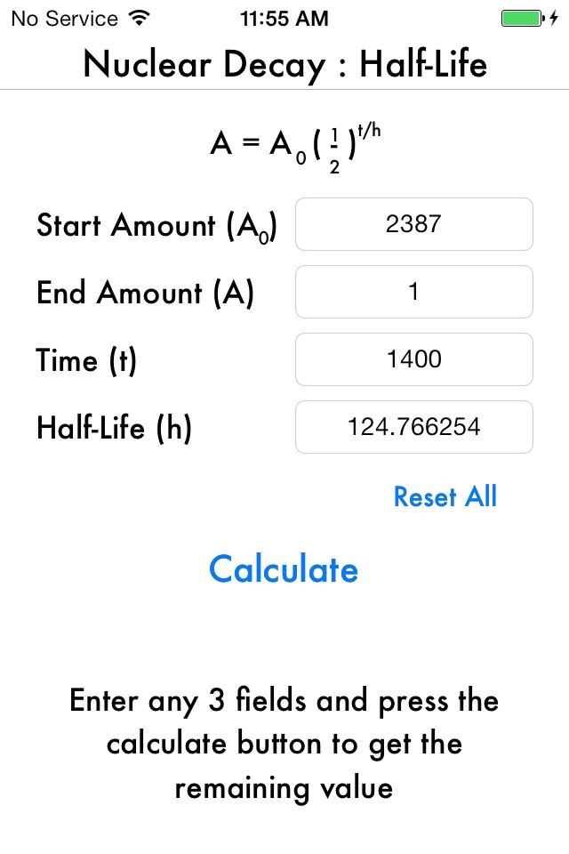 Half-Life Calculator screenshot 2