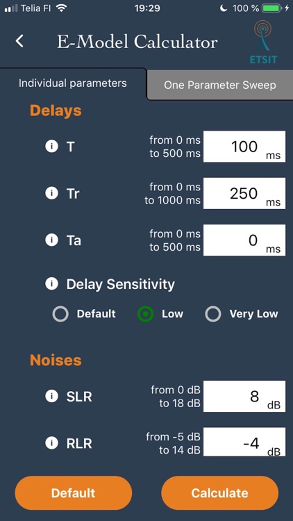 E-Model Calculator