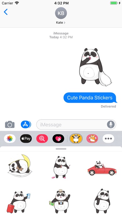 Cute Cartoon Panda Stickers screenshot-4