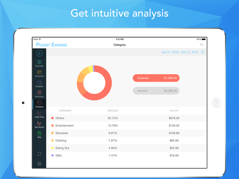Pocket Expense 5 - Account Tracker, Budget Planner & Bills Finance