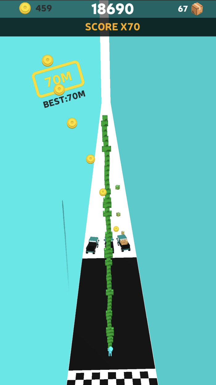 Human Run Stack Blocks Tower