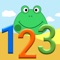 Funny Ned frog guides your child through educational environment and will help to learn  numbers, colors and shapes