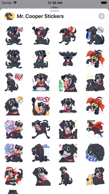 Mr. Cooper Black Dog Stickers screenshot-7