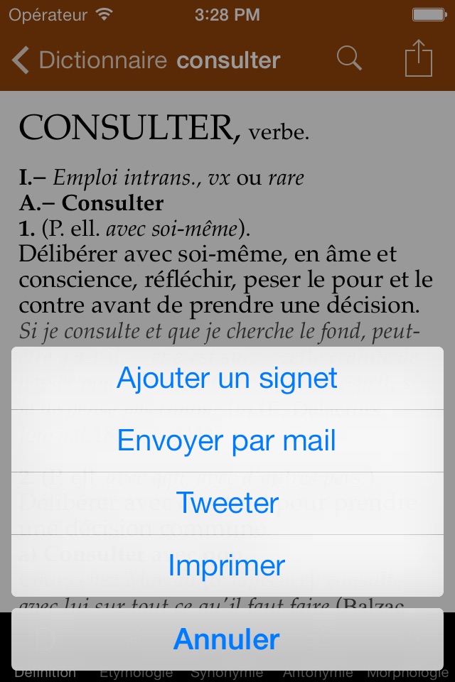 Dictionnaire de français TLFi screenshot 2