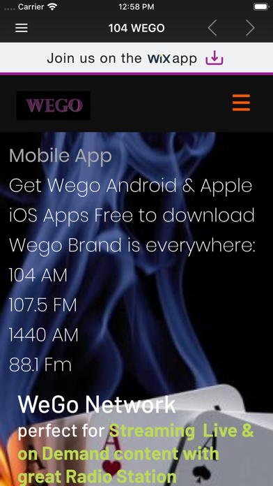 104 WEGO AM/FM screenshot 3