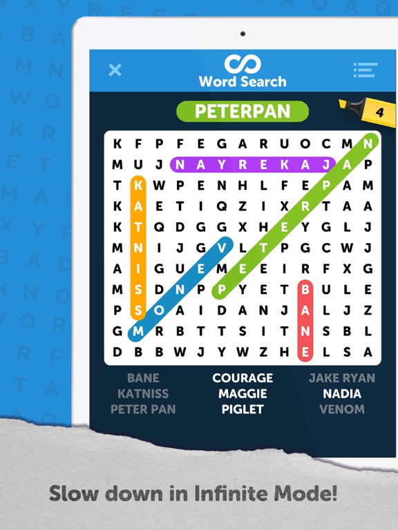 Игра Infinite Word Search Puzzles