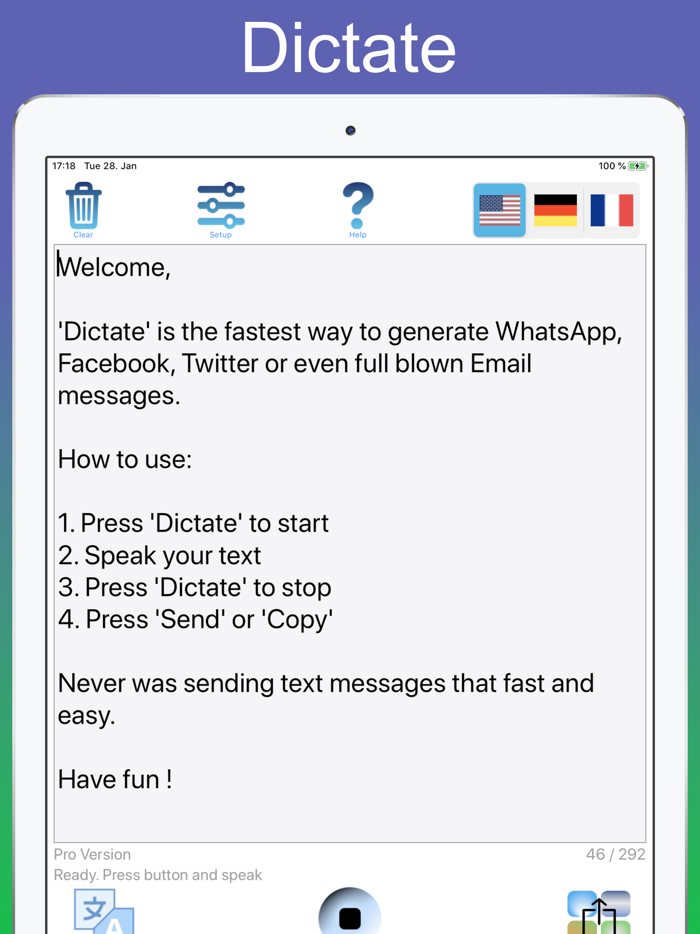 Dictate Pro - Speech to text