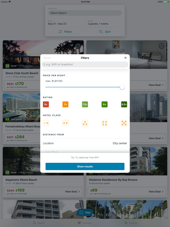 trivago app - hotel deals from 250+ booking sites screenshot