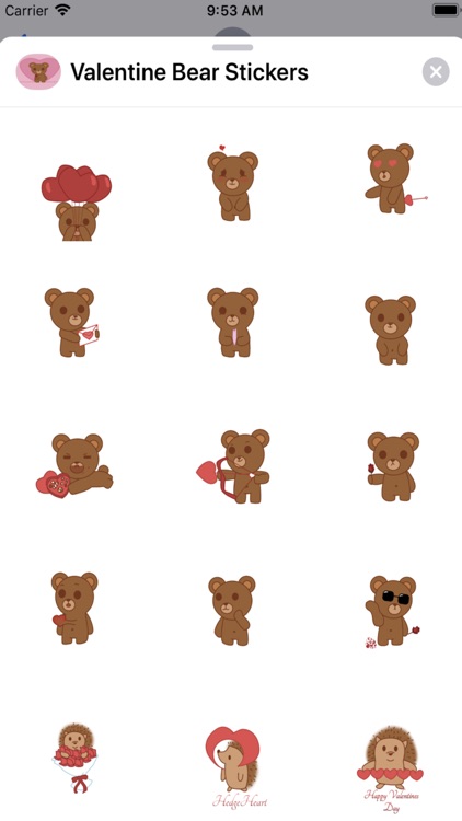 Valentine BearHug Stickers