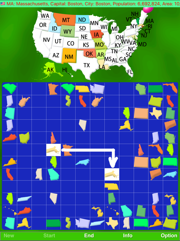 Map Solitaire USA by SZY screenshot 4