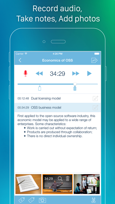 eXtra Voice Recorder: record, edit, take notes, and sync with Dropbox (Perfect for lectures or meetings) Screenshot 1