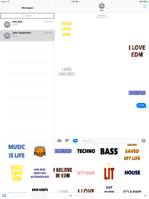 Screenshot #6 pour EDM Music Stickers - Messages