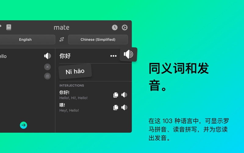 Mate – 多达 103 种语言的翻译神器和词典应用