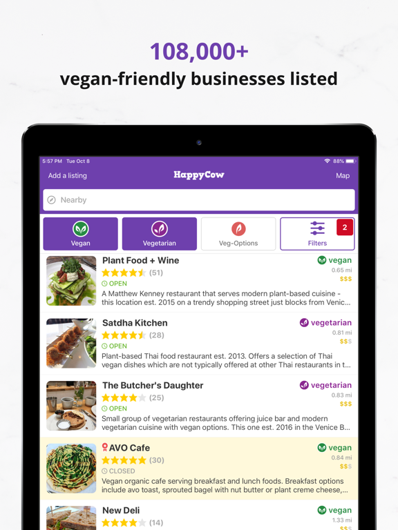 Veg Travel Guide for Vegan & Vegetarians by HappyCow screenshot