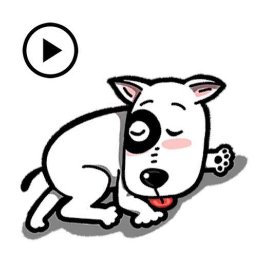 Animated Bull Terrier Dog Gif iOS App