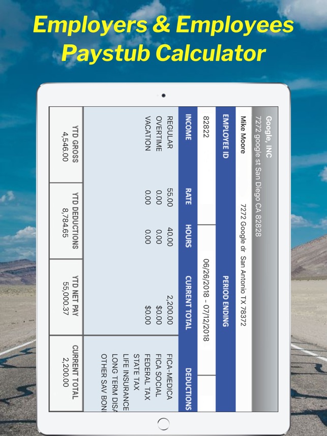 global paystub calculator on