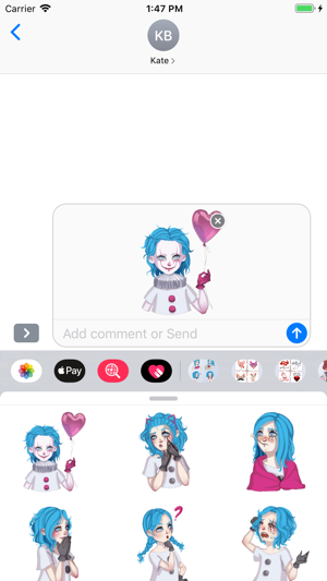 Blue Hair Girl Emojis(圖4)-速報App