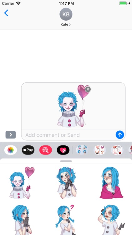 Blue Hair Girl Emojis screenshot-3