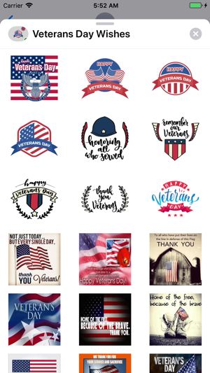 Veterans Day Wishes Stickers