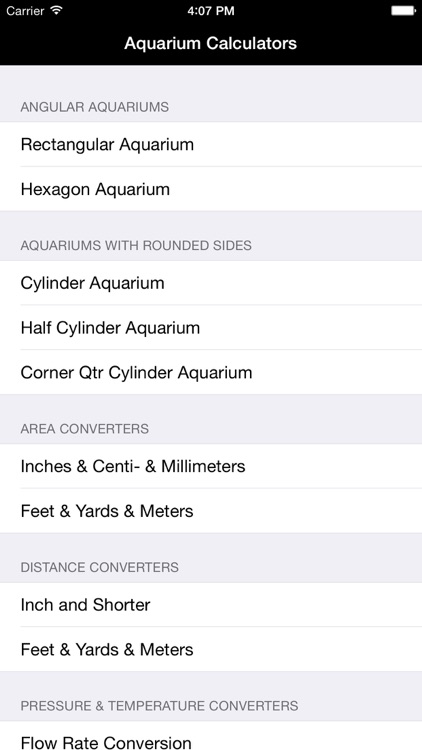 Aquarium Size, Area Calculato