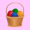 Put colored Easter eggs into each basket